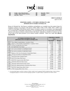 Trading – Interest Rate Derivatives Trading – Equity and Index Derivatives Back-office – Futures Back-office - Options Technology