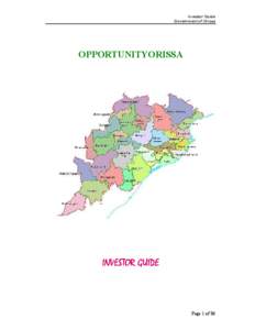 Investor Guide Government of Orissa OPPORTUNITYORISSA  INVESTOR GUIDE