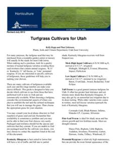 Turfgrass Cultivars for Utah