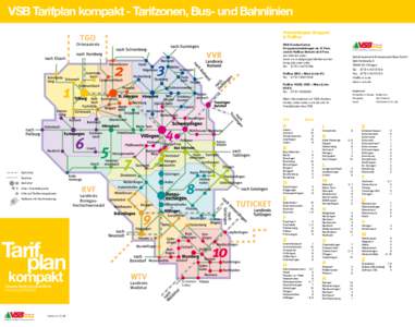 VSB Tarifplan kompakt - Tarifzonen, Bus- und Bahnlinien Anmeldungen Gruppen & RufBus TGO TGO