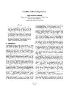 Model selection / Information theory / Computer vision / Image processing / Feature interaction problem / Interaction information / Feature / Algorithm / Mathematics / Statistics / Dimension reduction / Feature selection