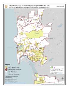 City of San Diego : Community Development Block Grant  Date: [removed]HUD Low and Moderate Income Census Block Groups (Household Income 80% or Below) * RANC