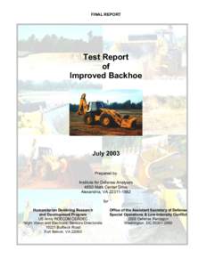 FINAL REPORT  Test Report of Improved Backhoe