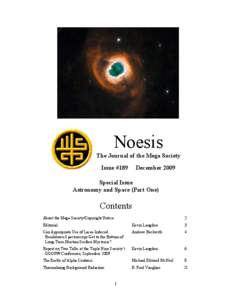 Noesis  The Journal of the Mega Society  Issue #189     December 2009 