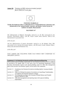 Annex 26: Training on GHG emission inventory project BG/07/IB/EN/07/work plan TWINNING WORKPLAN Further Development of EEA’s Calibration lab as a National Reference Laboratory and Optimization of the National Quality A