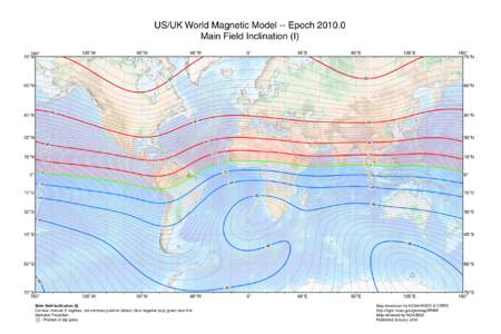 US/UK World Magnetic Model -- Epoch[removed]Main Field Inclination (I) 135°W 180° 70°N