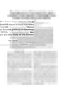 Population status of black and white colobus monkeys (Colobus guereza) in Kakamega Forest, Kenya: are they really on the decline? Peter J. Fashing Department of Ecology, Evolution, and Environmental Biology, Columbia Uni