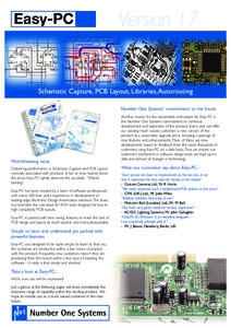 Version 17  Schematic Capture, PCB Layout, Libraries, Autorouting Number One Systems’ commitment to the future  World-beating value