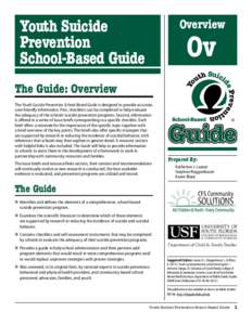 Youth Suicide Prevention School-Based Guide Overview