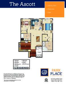 The Ascott  • 1,300 Sq. Feet • 2 Bedroom • 2 Bath