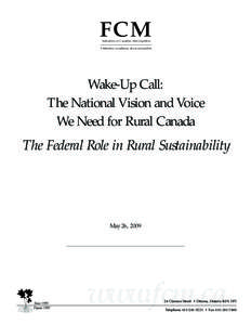 FCM Federation of Canadian Municipalities Fédération canadienne des municipalités  Wake-Up Call: