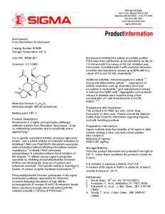 Wortmannin from Penicillium funiculosum Catalog Number W1628