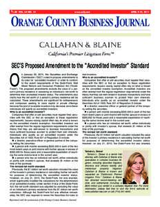 ORANGE COUNTY BUSINESS JOURNAL $1.50 VOL. 34 NO. 14 www.ocbj.com  Page 1