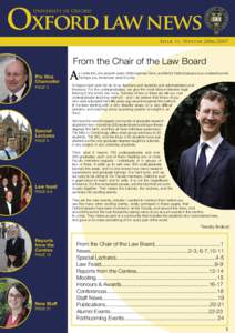 Oxford law news University of Oxford Issue 11, Winter[removed]From the Chair of the Law Board