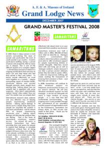 A. F. & A. Masons of Ireland  Grand Lodge News DECEMBERGRAND MASTER’S FESTIVAL 2008