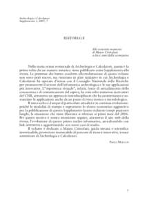 Archeologia e Calcolatori Supplemento 1, 2007, 7 EDITORIALE Alla venerata memoria di Mauro Cristofani