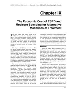 USRDS 1996 Annual Data Report  Economic Cost of ESRD and Medicare Spending by Modality Chapter IX The Economic Cost of ESRD and
