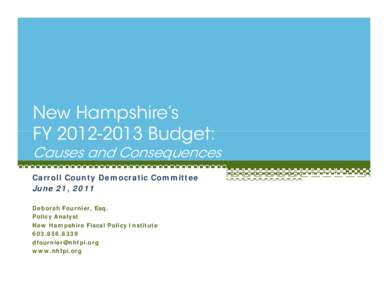 New England / New Hampshire / United States federal budget