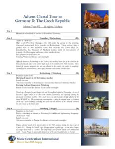 Advent Choral Tour to Germany & The Czech Republic Advent Tour #2 (6 nights / 8 days)