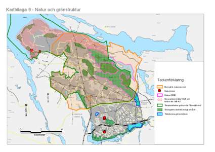 Kartbilaga 9 - Natur och grönstruktur Tappsund Mälaren  Ekebyhov