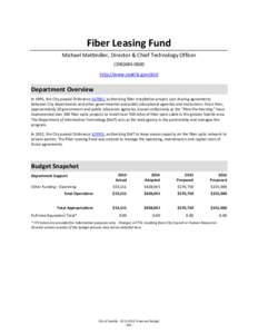 Fiber Leasing Fund Michael Mattmiller, Director & Chief Technology Officer[removed]http://www.seattle.gov/doit  Department Overview