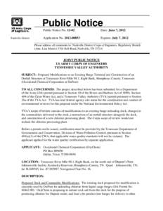 Public Notice Public Notice No[removed]Nashville District Date: June 7, 2012