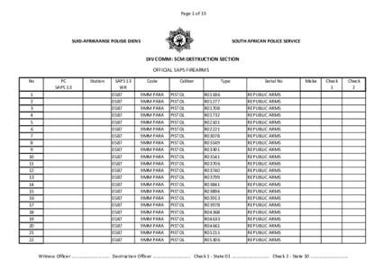 Page 1 of 13  SUID-AFRIKAANSE POLISIE DIENS SOUTH AFRICAN POLICE SERVICE