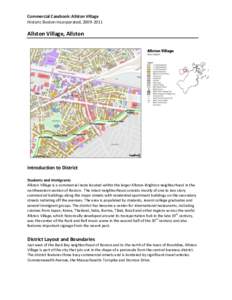 Commercial Casebook: Allston Village Historic Boston Incorporated, [removed]Allston Village, Allston  Introduction to District