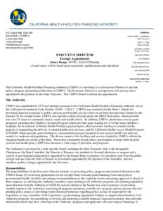 CALIFORNIA HEALTH FACILITIES FINANCING AUTHORITY  MEMBERS 915 Capitol Mall, Suite 590 Sacramento, CA 95814