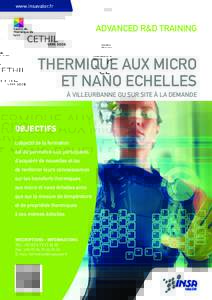 www.insavalor.fr  ADVANCED R&D TRAINING THERMIQUE AUX MICRO ET NANO ECHELLES