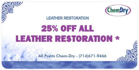 Chem Dry Coupons for Leather Cleaning and Restoration in Orange County