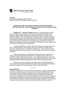 Microsoft Word - BT-YBP Greenwood Press Release Revised3.doc