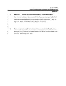 SR‐NP‐NLH‐017  Rate Stabilization Plan Rules and Refunds Application  Page 1 of 1  1   Q. 