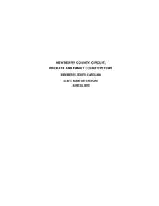 Court clerk / Newberry /  South Carolina / Newberry County /  South Carolina / Probate court / Law / Inheritance / South Carolina Circuit Court