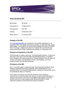 Scottis h Parliament Infor mation C entre l ogo  Food (Scotland) Bill Bill Number:  SP Bill 48