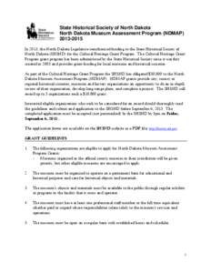 State Historical Society of North Dakota North Dakota Museum Assessment Program (NDMAP[removed]
