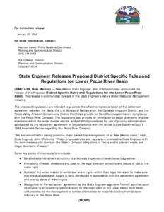 For immediate release: January 23, 2006 For more information, contact: Maureen Haney, Public Relations Coordinator Planning and Communication Division[removed]