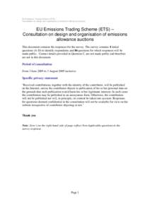 Emissions trading / Carbon finance / Business / Auction theory / Climate change in the European Union / European Union Emission Trading Scheme / Auction / EU Allowances / CRC Energy Efficiency Scheme / Climate change policy / Climate change / Environment
