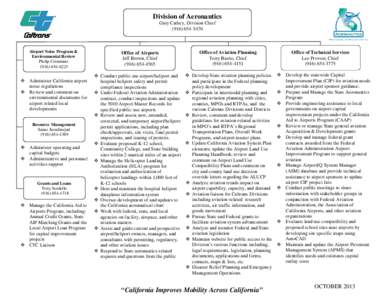 Division of Aeronautics Gary Cathey, Division Chief[removed]Airport Noise Program & Environmental Review