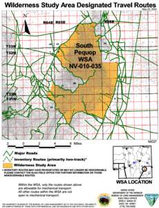 Wilderness Study Area Designated Travel Routes  May 23, 2002 N