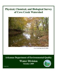 Physical, Chemical, and Biological Survey of Cove Creek Watershed Cove Creek Study Site OUA0103  Arkansas Department of Environmental Quality