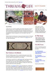 Having trouble viewing this email? Click here  April 2012 Newsletter Indonesian Textile Arts | Our Textiles | How to Buy | Other Products | Field Notes | Tours & Events | Blog