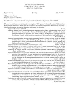 July 23, [removed]Board of Supervisors Minutes