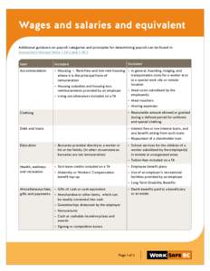 Wage and salaries and equivalent