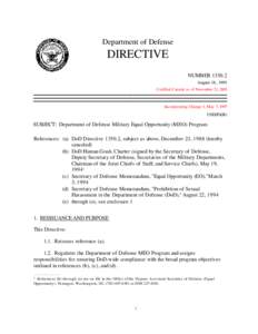 DoD Directive[removed], August 18, 1995, Certified Current as of November 21, 2003