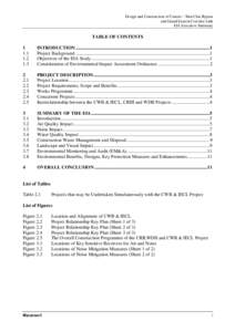 Design and Construction of Central – Wan Chai Bypass and Island Eastern Corridor Link EIA Executive Summary TABLE OF CONTENTS 1