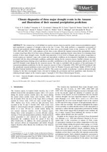 METEOROLOGICAL APPLICATIONS Meteorol. Appl. 19: 237–Published online in Wiley Online Library (wileyonlinelibrary.com) DOI: metClimate diagnostics of three major drought events in the Amazon