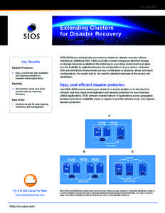 SOLUTION BRIEF  Extending Clusters for Disaster Recovery  Key Benefits