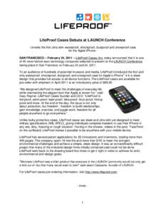 Microsoft Word - LifeProof Launch Press Release Final5[removed]doc