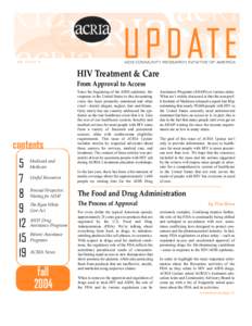 vol. 13 no. 4  UPDATE AIDS COMMUNITY RESEARCH INITIATIVE OF AMERICA  HIV Treatment & Care
